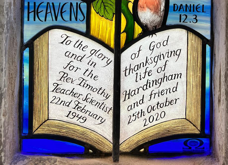 Remembering Revd Tim Hardingham 1949-2020: A stained glass window and a more accessible church
